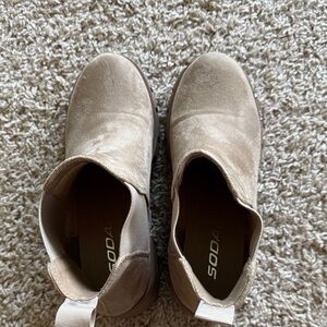 Soda Beige Suede Ankle Boots